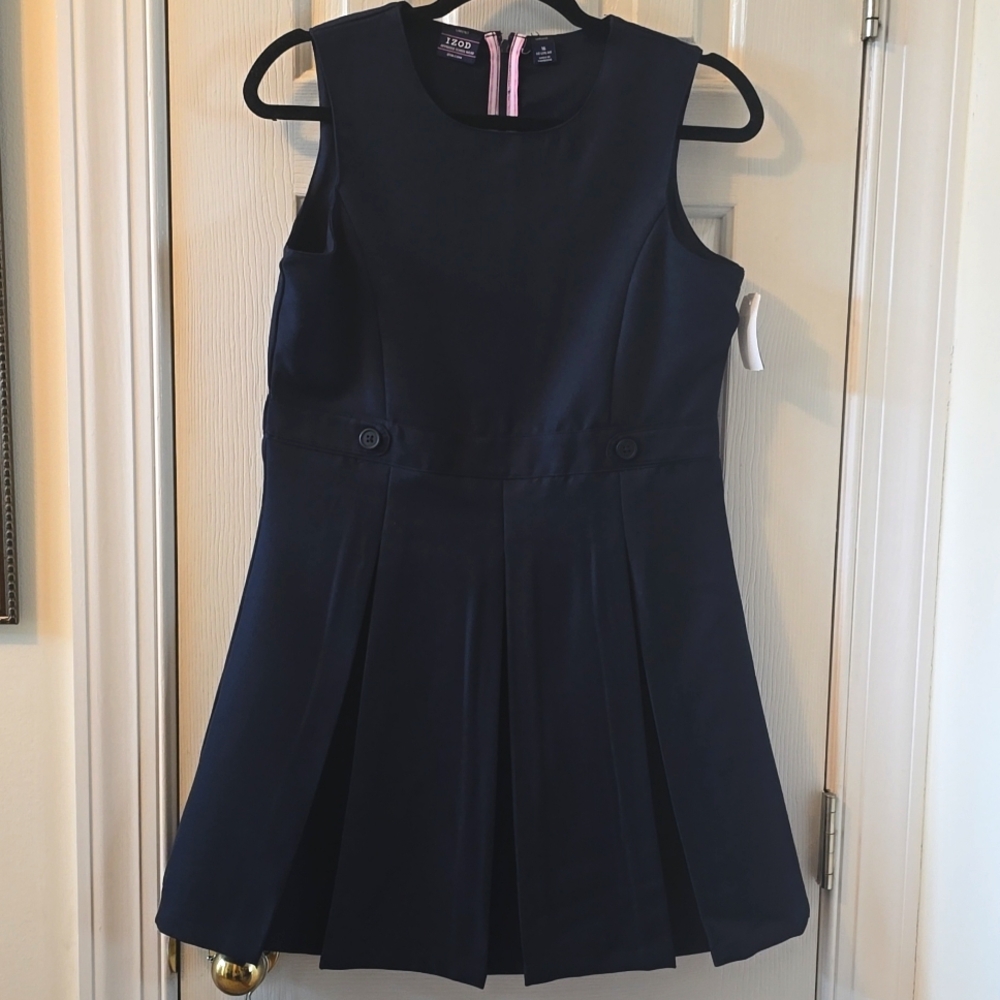 IZOD BRAND GIRLS NAVY BLUE "APPROVED SCHOOL WEAR" JUMPER SIZE 16